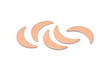 Copper Moon Blank, 8 Raw Copper Moon Blanks, Stamping Blanks (22x6x0.80mm) M03135