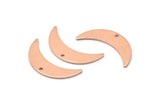 Copper Moon Charm, 8 Raw Copper Crescent Moon Charms With 1 Hole (22x6x0.80mm) M03126