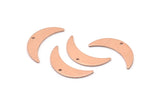 Copper Moon Charm, 8 Raw Copper Crescent Moon Charms With 1 Hole (22x6x0.80mm) M03126