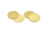Brass Round Charm, 6 Textured Raw Brass Round Tags, Round Charms With 1 Hole (22x0.80mm) M02908