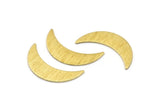 Brass Moon Blank, 6 Textured Raw Brass Moon Blanks, Stamping Blanks (28x8x0.80mm) M03029