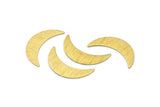 Brass Moon Blank, 6 Textured Raw Brass Moon Blanks, Stamping Blanks (28x8x0.80mm) M03029