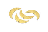 Brass Moon Charm, 6 Textured Raw Brass Crescent Moon Charms With 1 Hole (28x8x0.80mm) M03073