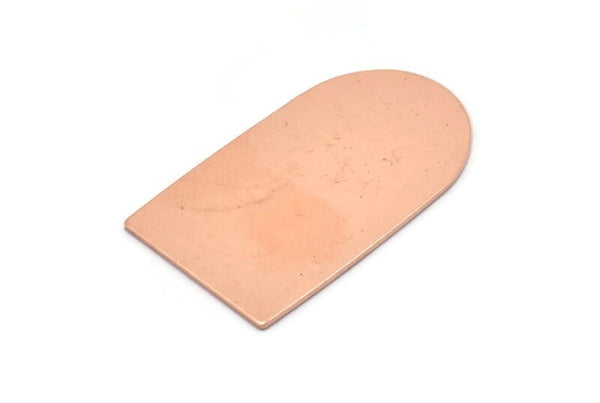 D Shape Blank, 2 Raw Copper D Shaped Stamping Blanks, Findings (35x20x0.80mm) M03159