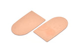 D Shape Blank, 2 Raw Copper D Shaped Stamping Blanks, Findings (35x20x0.80mm) M03159
