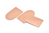 D Shape Blank, 2 Raw Copper D Shaped Stamping Blanks, Findings (35x20x0.80mm) M03159