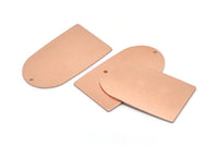 Bakır D Şeklinde, 1 Delikli 2 Ham Bakır D Şeklinde Tılsım, Kolye Uçları, Küpe Aksesuarları (35x20x0,80 mm) M03184
