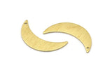 Brass Moon Charm, 6 Textured Raw Brass Crescent Moon Charms With 1 Hole (28x8x0.80mm) M03075