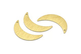 Brass Moon Charm, 6 Textured Raw Brass Crescent Moon Charms With 1 Hole (28x8x0.80mm) M03075