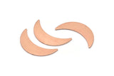 Copper Moon Blank, 6 Raw Copper Moon Blanks, Stamping Blanks (28x8x0.80mm) M03128