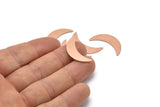 Copper Moon Blank, 6 Raw Copper Moon Blanks, Stamping Blanks (28x8x0.80mm) M03128