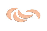 Copper Moon Charm, 6 Raw Copper Crescent Moon Charms With 1 Hole (28x8x0.80mm) M03142