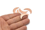 Copper Moon Charm, 6 Raw Copper Crescent Moon Charms With 1 Hole (28x8x0.80mm) M03142