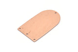Copper D Shape, 2 Raw Copper D Shape Charms With 4 Hole, Pendants, Earring Findings (35x20x0.80mm) M03183