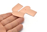 Copper D Shape, 2 Raw Copper D Shape Charms With 8 Hole, Pendants, Earring Findings (35x20x0.80mm) M03191