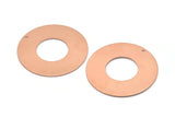 Copper Round Charm, 2 Raw Copper Round Tags, Round Charms With 1 Hole (35x0.80mm) M03228