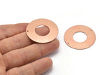 Copper Round Charm, 2 Raw Copper Round Tags, Round Charms With 2 Holes (35x0.80mm) M03229