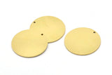 Brass Round Charm, 4 Raw Brass Charms With 1 Hole, Pendants, Findings (27x1mm) M03218