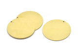 Brass Round Charm, 2 Raw Brass Charms With 1 Hole, Pendants, Findings (32x1mm) M03219