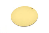 Brass Round Charm, 2 Raw Brass Charms With 1 Hole, Pendants, Findings (42x1mm) M03221
