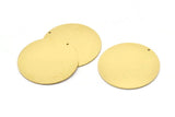 Brass Round Charm, 2 Raw Brass Charms With 1 Hole, Pendants, Findings (42x1mm) M03221