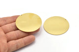 Brass Round Charm, Raw Brass Charm With 1 Hole, Pendant, Finding (47x1mm) M03222