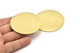 Brass Round Charm, Raw Brass Charm With 1 Hole, Pendant, Finding (57x1mm) M03223