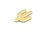 Brass Cactus Blank, 24 Textured Raw Brass Cactus, Tiny Cactus Blanks (14x9x0.80mm) M02998