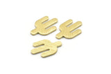 Brass Cactus Blank, 24 Textured Raw Brass Cactus, Tiny Cactus Blanks (14x9x0.80mm) M02998