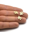 Brass Cactus Blank, 24 Textured Raw Brass Cactus, Tiny Cactus Blanks (14x9x0.80mm) M02998