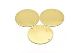 Brass Round Charm, 2 Raw Brass Charms With 2 Holes, Pendants, Findings (35x0.80mm) M02976
