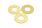 Brass Round Charm, 2 Textured Raw Brass Charms With 1 Hole, Pendants, Findings (35x0.80mm) M03004