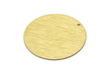 Brass Round Charm, 2 Textured Raw Brass Charms With 1 Hole, Pendants, Findings (35x0.80mm) M03002