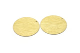 Brass Round Charm, 2 Textured Raw Brass Charms With 1 Hole, Pendants, Findings (35x0.80mm) M03002