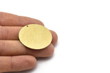 Brass Round Charm, 2 Textured Raw Brass Charms With 1 Hole, Pendants, Findings (35x0.80mm) M03002