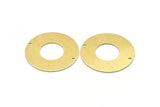Brass Round Charm, 2 Textured Raw Brass Charms With 2 Holes, Pendants, Findings (35x0.80mm) M03005