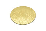 Brass Round Charm, 2 Textured Raw Brass Round Tags With 1 Hole (40x0.80mm) M02997