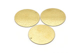 Brass Round Charm, 2 Textured Raw Brass Round Tags With 1 Hole (40x0.80mm) M02997