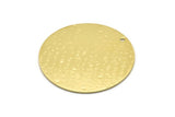 Brass Round Charm, 2 Textured Raw Brass Charms With 1 Hole, Pendants, Findings (35x0.80mm) M02991