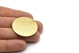 Brass Round Charm, 2 Textured Raw Brass Charms With 1 Hole, Pendants, Findings (35x0.80mm) M02991