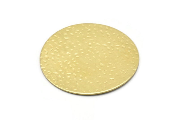 Brass Round Blank, 2 Textured Raw Brass Stamping Blanks, Stamping Tags (40x0.80mm) M03000