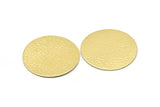Brass Round Blank, 2 Textured Raw Brass Stamping Blanks, Stamping Tags (40x0.80mm) M03000