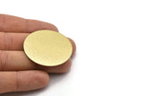 Brass Round Blank, 2 Textured Raw Brass Stamping Blanks, Stamping Tags (40x0.80mm) M03000