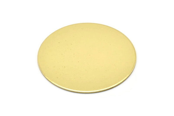 Brass Round Blank, 2 Raw Brass Stamping Blanks, Stamping Tags (40x0.80mm) M02977
