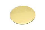 Brass Round Charm, 2 Raw Brass Charms With 1 Hole, Pendants, Findings (40x0.80mm) M02978