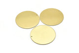 Brass Round Charm, 2 Raw Brass Charms With 1 Hole, Pendants, Findings (40x0.80mm) M02978