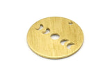 Brass Moon Charm, 12 Textured Raw Brass Moon Phases Charms With 1 Hole (18x0.80mm) M02970