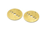 Brass Moon Charm, 12 Textured Raw Brass Moon Phases Charms With 1 Hole (18x0.80mm) M02970