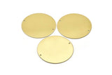 Brass Round Charm, 2 Raw Brass Charms With 2 Holes, Pendants, Findings (40x0.80mm) M02979