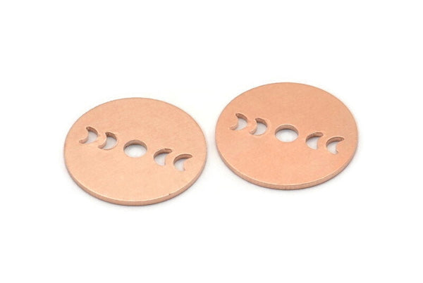Copper Moon Blank, 8 Raw Copper Moon Phases Stamping Blanks (18x0.80mm) M02963